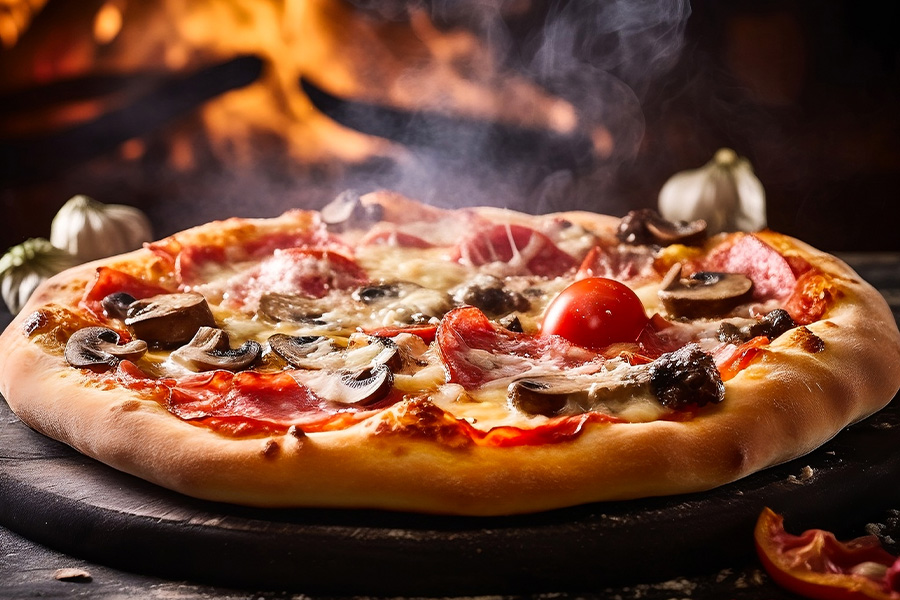 Pizze auf Stein